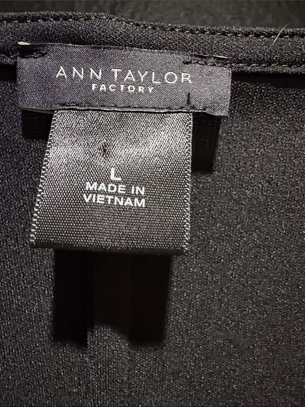 Ann Taylor Black Flowy V-Neck Long Sleeve Blouse - Picture 2 of 4